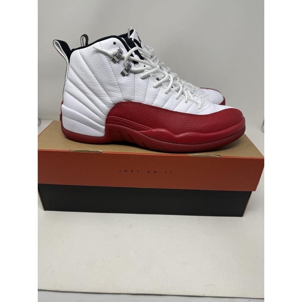 Jordan Air Jordan 12 Retro Cherry Shoes Mens Size 12 White Red CT8013-116